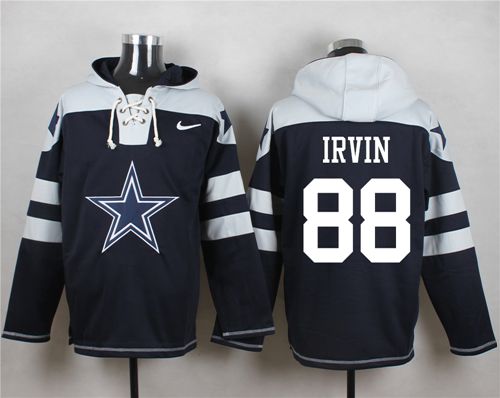 Nike Cowboys #88 Michael Irvin Navy Blue Player Pullover NFL Hoodie - Click Image to Close
